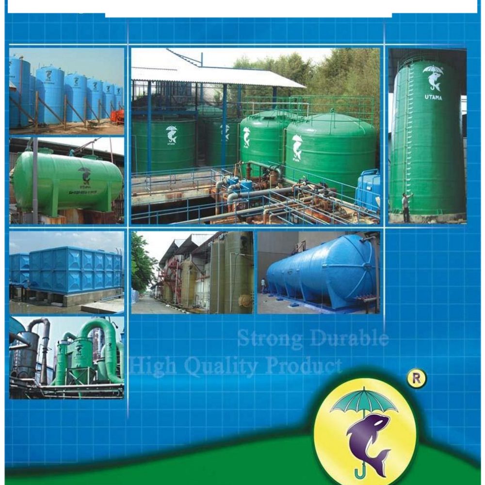 Tangki FRP Utama untuk Industri, Kimia & Water Treatment